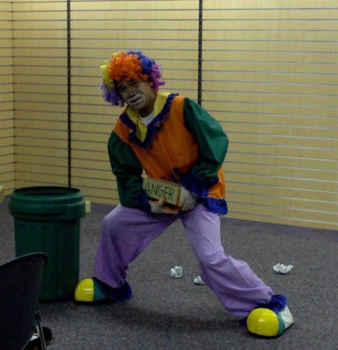 Clown Burdened with Anger